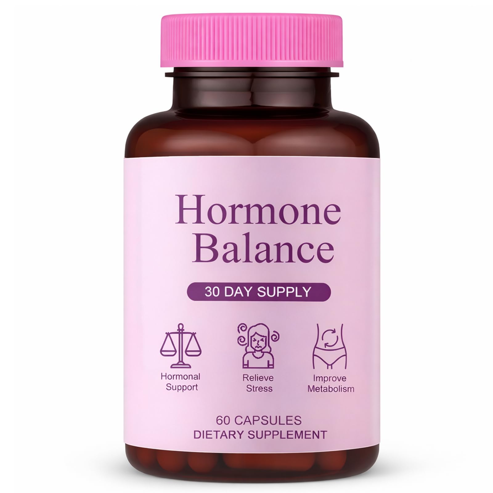 Qiuumey Hormone Balance for Women | Dietary Supplement, Supports Healthy Cortisol Levels & Stress Relief | Mood, Sleep, Energy | Ashwagandha, Ginseng, Maca | 60 Capsules