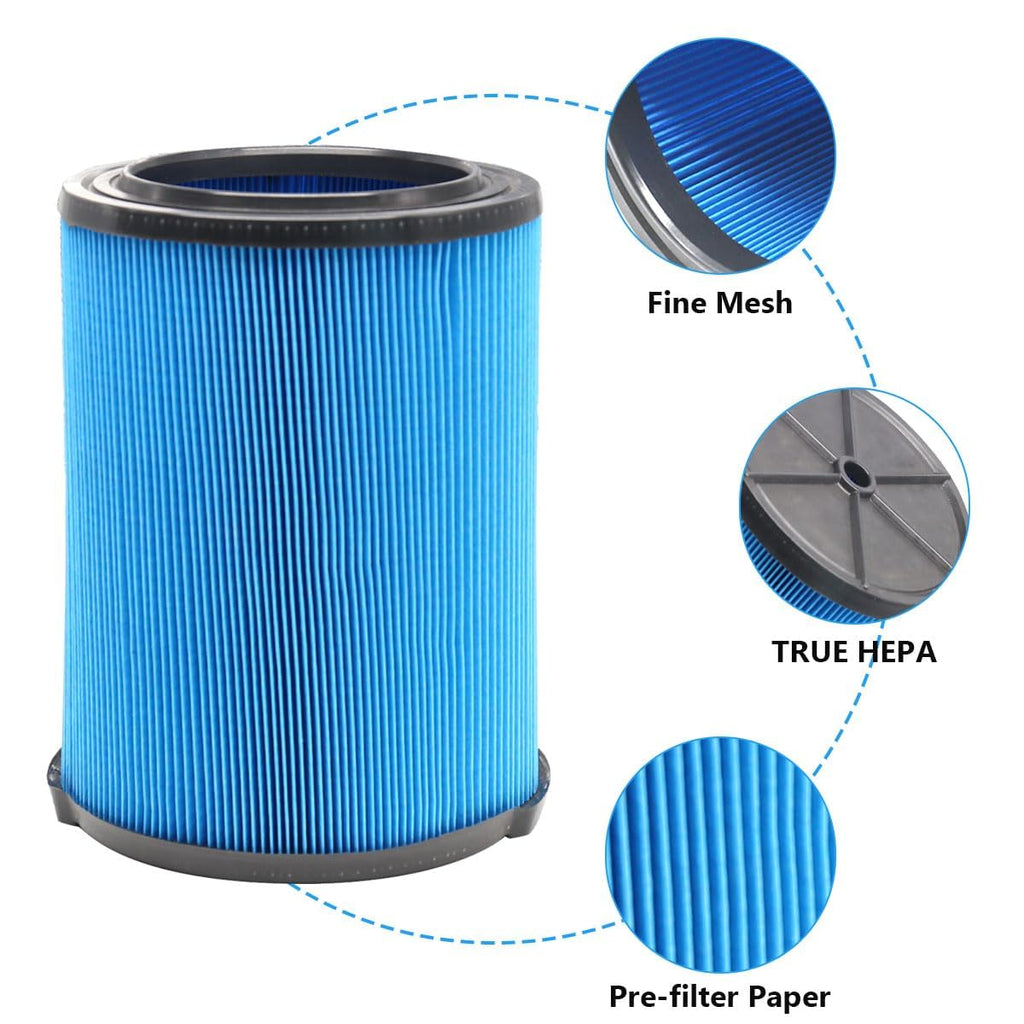 GEBDSM VF5000 Filter Replacement Fits for Ridgid 6-20 Gallon Wet Dry Vacuums WD1450 WD09700 WD06700 WD1680 RV2400A, 2 Pack VF5000 Filters + 4 Pack Foam Sleeves