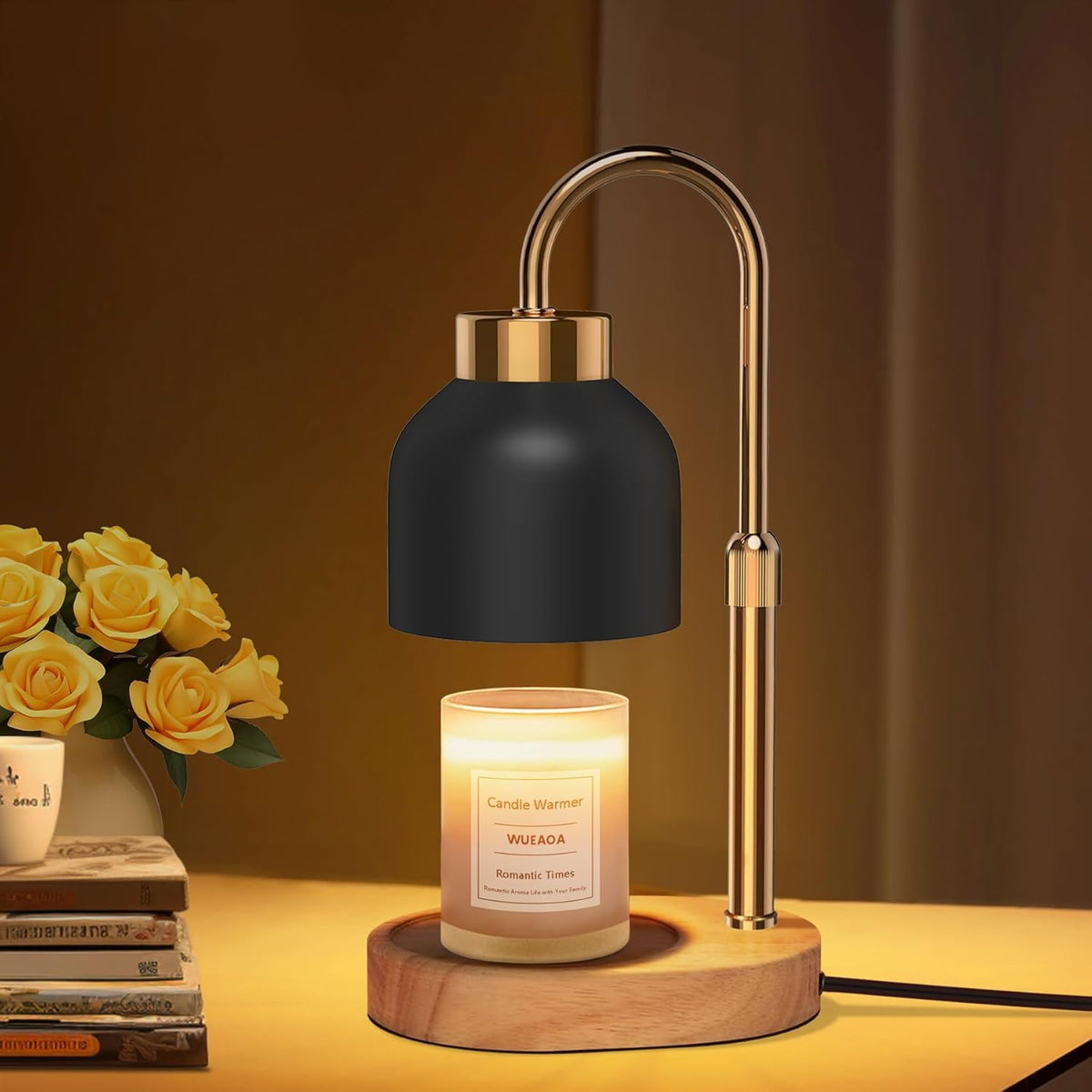 WUEAOA Candle Warmer Lamp with Timer Dimmer, Height & Brightness Adjustable
