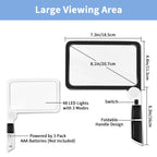 5X Magnifying Glass with Light, Lightweight Full Page Magnifier for Reading, Large Lighted Magnifier with 48 LED Light and Anti-Glare Lens, Ideal Gift for Seniors, Macular Degeneration, Low Visions