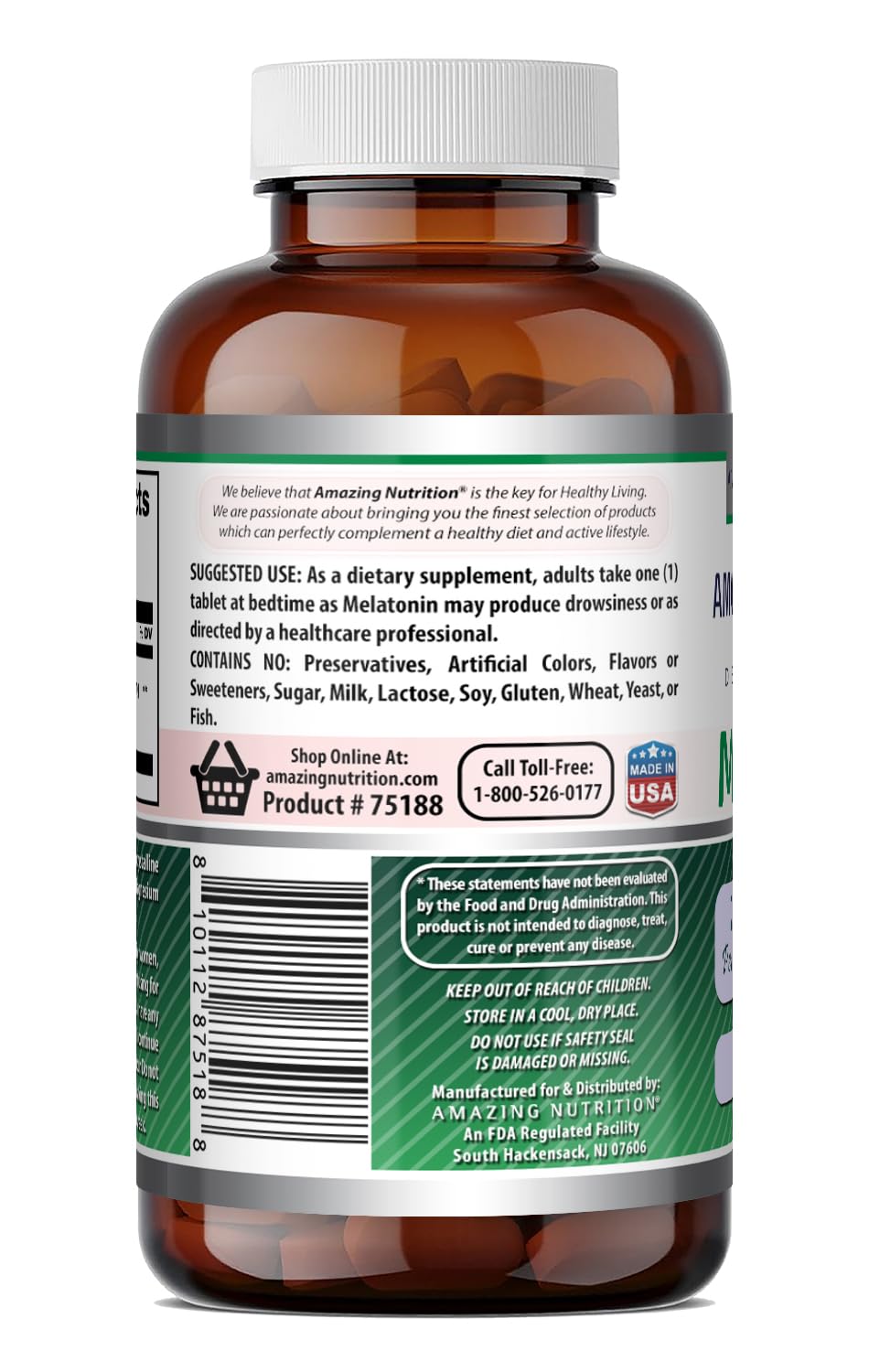 Amazing Formulas Melatonin Supplement | 20 Mg Per Serving | Tablets | Non-GMO | Gluten-Free | Made in USA (1 Pack, 120 Count)