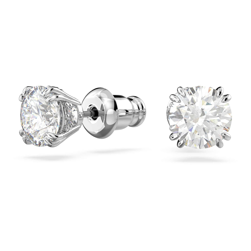 Swarovski Constella Pierced Stud Earrings, White Crystals on a Rhodium Finish Setting, Part of the Constella Collection