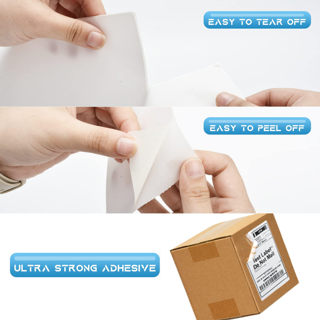 MFLABEL 4x6 Thermal Shipping Labels - 2 Rolls of 250, Perforated & Smudge-Proof Direct Thermal Labels Compatible with Rollo, Zebra, for Amazon UPS FedEx Shopify
