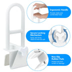 Wishtofly Bathtub Safety Rail, Heavy Duty Bath and Shower Grab Bar for Seniors and Elderly, Safety Assistance Bathtub Handle with Adjustable Clamp, Fits Tub Width 3 to 7 Inches, Supports Up to 300lbs