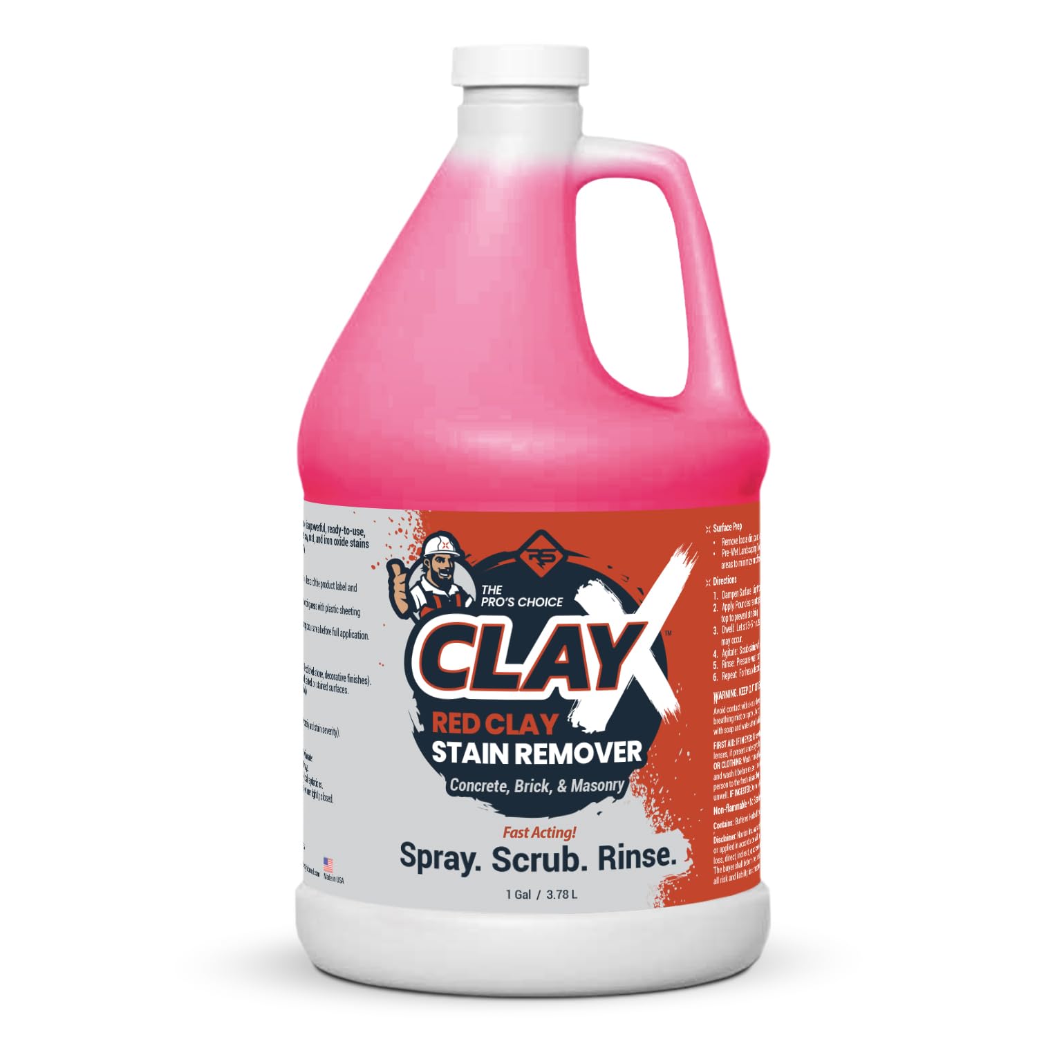 RadonSeal Clay-X Red Clay Stain Remover for Concrete, Brick & Masonry