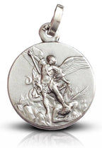 I G J Saint Michael The Archangel Medal - Patron Saint Medal, Small Size, 925 Sterling Silver, Made in Italy