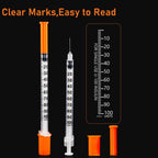 1ml Syringe with Cap, 31G 1/4" 6mm 1cc Syringes, Pack of 20