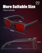 Bloomoak 100% Red Lens Blue Green Light Blocking Glasses- Dual AR Coatings Sleep Glasses Before Bed - Anti Glare, Fatigue