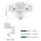 Onforu 100W LED Motion Sensor Outdoor Lights, Dusk to Dawn Flood Light Outdoor Motion Sensor, Hardwired Security Lights Floodlights Outside 11000LM 6500K Daylight IP65 Waterproof (White)