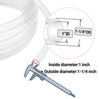 1’’ ID × 1-1/4’’ OD - 10 ft Clear Plastic Vinyl Tubing, Flexible PVC Hose Lightweight Non-Toxic vinyl Tube for Transfer Water Air Oil