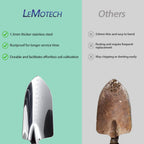 LeMotech Garden Tool Set,10 Pieces Heavy Duty Gardenting Tool Kit, Folding Stool with Detachable Tote Bag, Thicker Stainless Steel Tools (Trans-Planter,Trowel,Weeder etc.) for Women Men