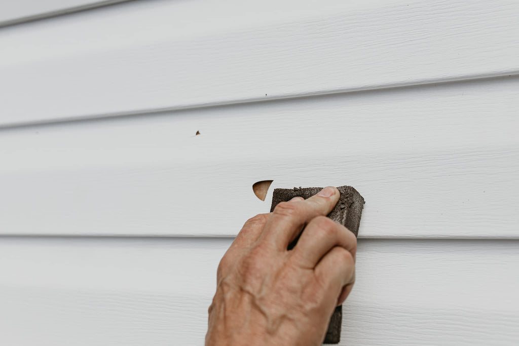 Mendyl Vinyl and Stucco Siding Repair Kit - Cover Any Cracks Holes or Blemishes - White Durable Self-Adhesive Paintable Vinyl Siding Patch Cut to Fit and Cover Any Cracks - 2 Patches (10)