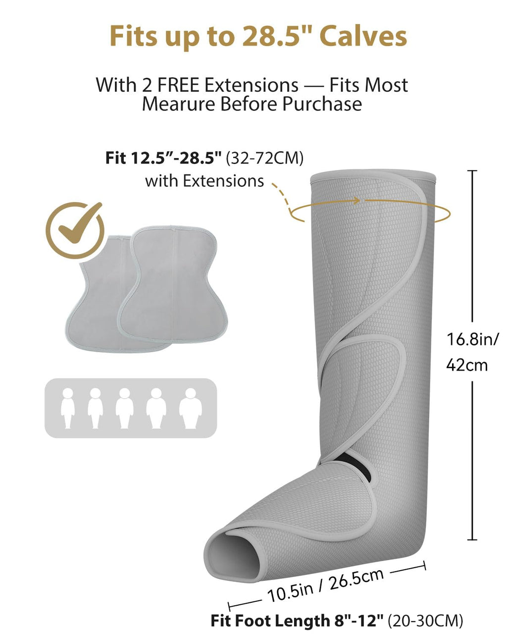 FIT KING Air Compression Leg Massager, Pneumatic Compression Boots for Circulation & Pain Relief, Swelling, Edema, RLS - Foot and Calf Massager Gift for Mom Wife