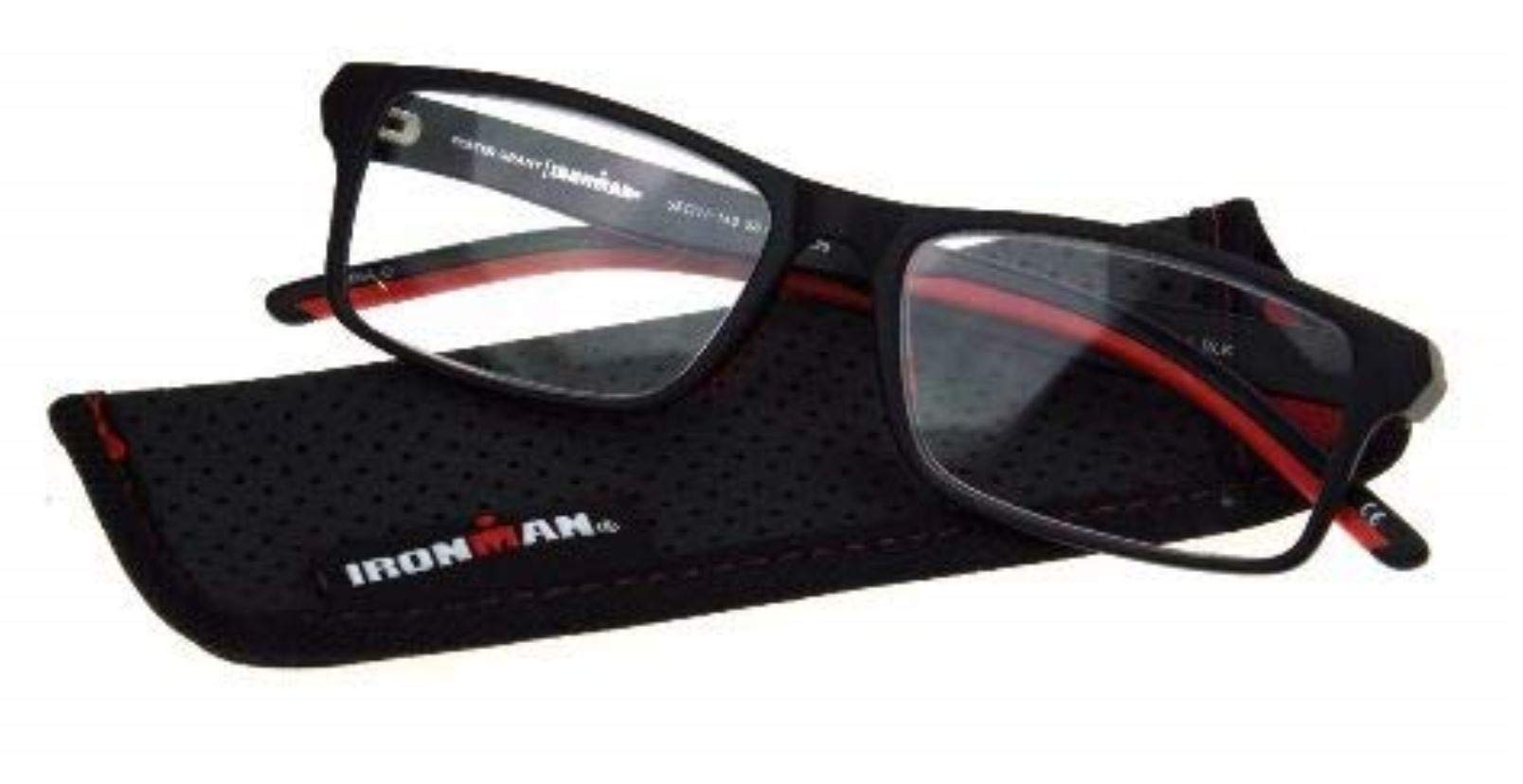 Foster Grant Ironman IronFlex Reading Glasses, Black/Red (+1.75)
