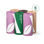 Amazon Aware Bamboo Paper Towels, 6 Rolls, 2 ply, 150 Sheets, 900 Count, Plastic-Free, Multicolor