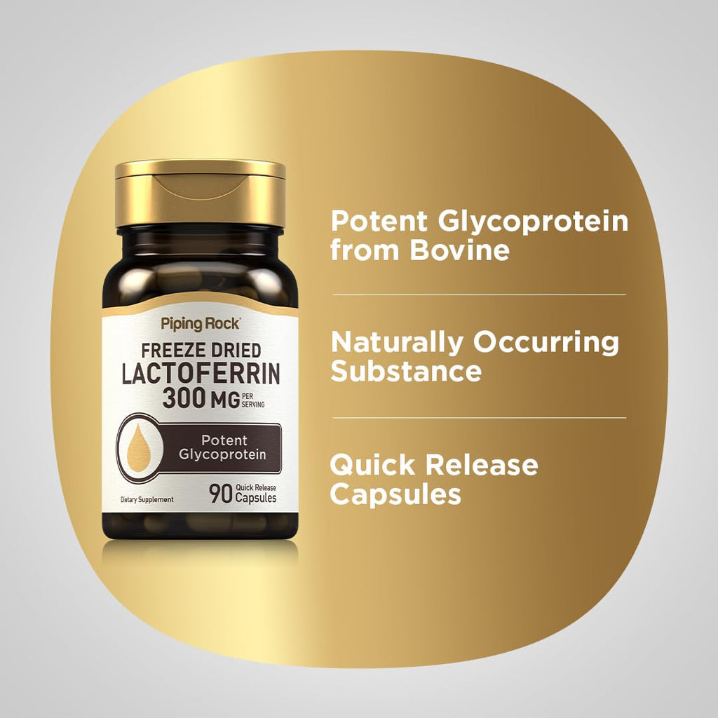 Piping Rock Lactoferrin Supplements | 300mg | 90 Capsules