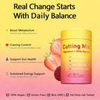 INFNTVITA Cutting Drink Mix – Energy & Metabolism Support | Berberine, Yerba Mate & Prebiotic Fiber | Gut Health & Daily Wellness | Sugar-Free, Vegan | 30 On-The-Go Stick Packs