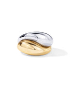 PAVOI 14K White and Yellow Gold Plated Mixed Metal Chunky Two Tone Wavy
