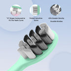 Sonic Electric Toothbrush Set, Equipped with 10 Brush Heads and Travel Case, IPX8 Waterproof, 2-Minute Timer, 42000 High-Frequency Vibrations, 5 Modes, The First Choice for Gift Giving, Green Pink
