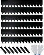 Worth Garden 6-Pack Galvanized Steel Landscape Edging with Black Powder Coating - 40" L x 6.5" H - Hammer-in 16-Gauge Metal Border Separator Strips with 7 Clips - Edge for Lawn Yard (20Ft Total)