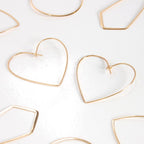 Heart Hoop Earrings for Women, 18K Gold Plated Lightweight Threader Dangles