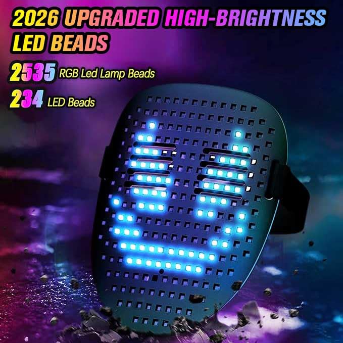 LED Mask Gesture Sensing Light up Mask Cool Kids Toys Gifts for Boys