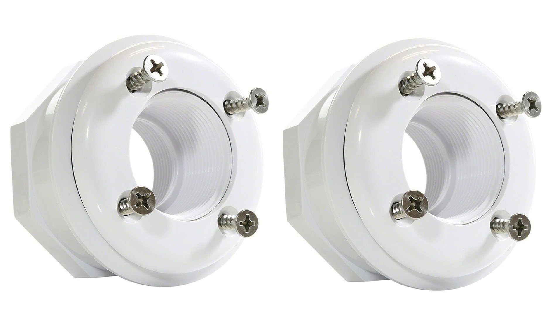 ATIE 1.5" Complete Vinyl Pool Inlet Outlet Fitting SP1408 with 4 Stainless Steel Screws Replacement for Hayward SP1408 Inlet Return Wall Fitting (2 Pack)