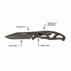 Gerber Gear Paraframe I EDC Folding Pocket Knife, 3" Fine Edge with Safety Frame Lock, Stainless Steel, Grey