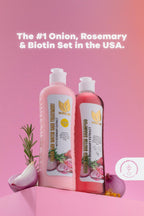 Natural Sant Onion & Rosemary Shampoo & Leave-In Treatment Set with Biotin