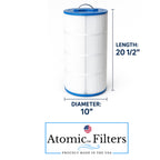 Atomic USA Made Spa Filter Compatible for Jacuzzi Sherlock 120 Replaces 42-3675-08-R Filbur FC-1401 Pleatco PJ120 Unicel C-9481 Length: 20 1/2" Diameter: 10" Drop in Hot Tub Filter Cartridge