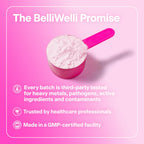 BelliWelli Fiber Supplement for Women & Men – Premium Daily Fiber Powder from Organic Acacia with Added Collagen, Electrolytes & Probiotics – No Bloat, Constipation & Gut Health Support (Peach Mango)