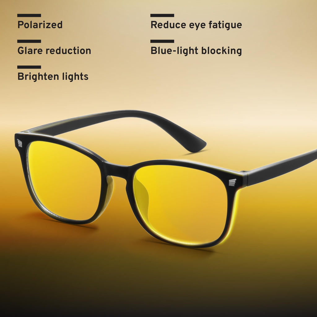 Gaoye Night Driving Blue Light Glasses for Woman - Computer Glasses for Blue Light Blocking - Lightweight Frames - 3 pack