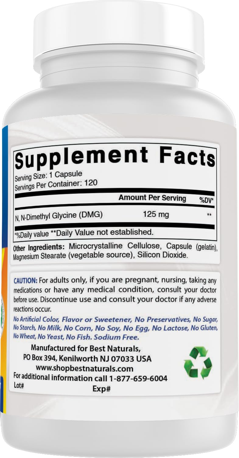 Best Naturals DMG 125 mg 120 Capsules (120 Count (Pack of 2))