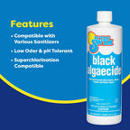 In The Swim Black Algaecide – Eradicates Black Algae in Swimming Pools - Copper Sulfate Pentahydrate - 1 Quart - 2 Pack