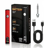 ZMJY Portable Soldering Iron Cart Pen - USB-C Rechargeable with LED Screen, 510 Thread Universal Connector, 3-Temp Ceramic Heating, 650mAh for Electronics Repair, DIY, & Phone Fix (Red, 1)