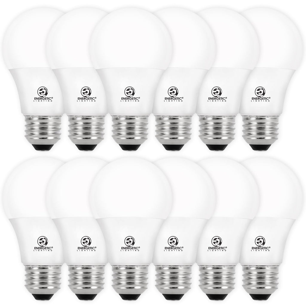 E ENERGETIC LIGHTING Dimmable LED Light Bulbs, 60W Equivalent, Soft White 2700K, 8W 800 Lumens LED Bulbs, E26 Base Standard Light Bulbs, ETL Listed, 12 Packs