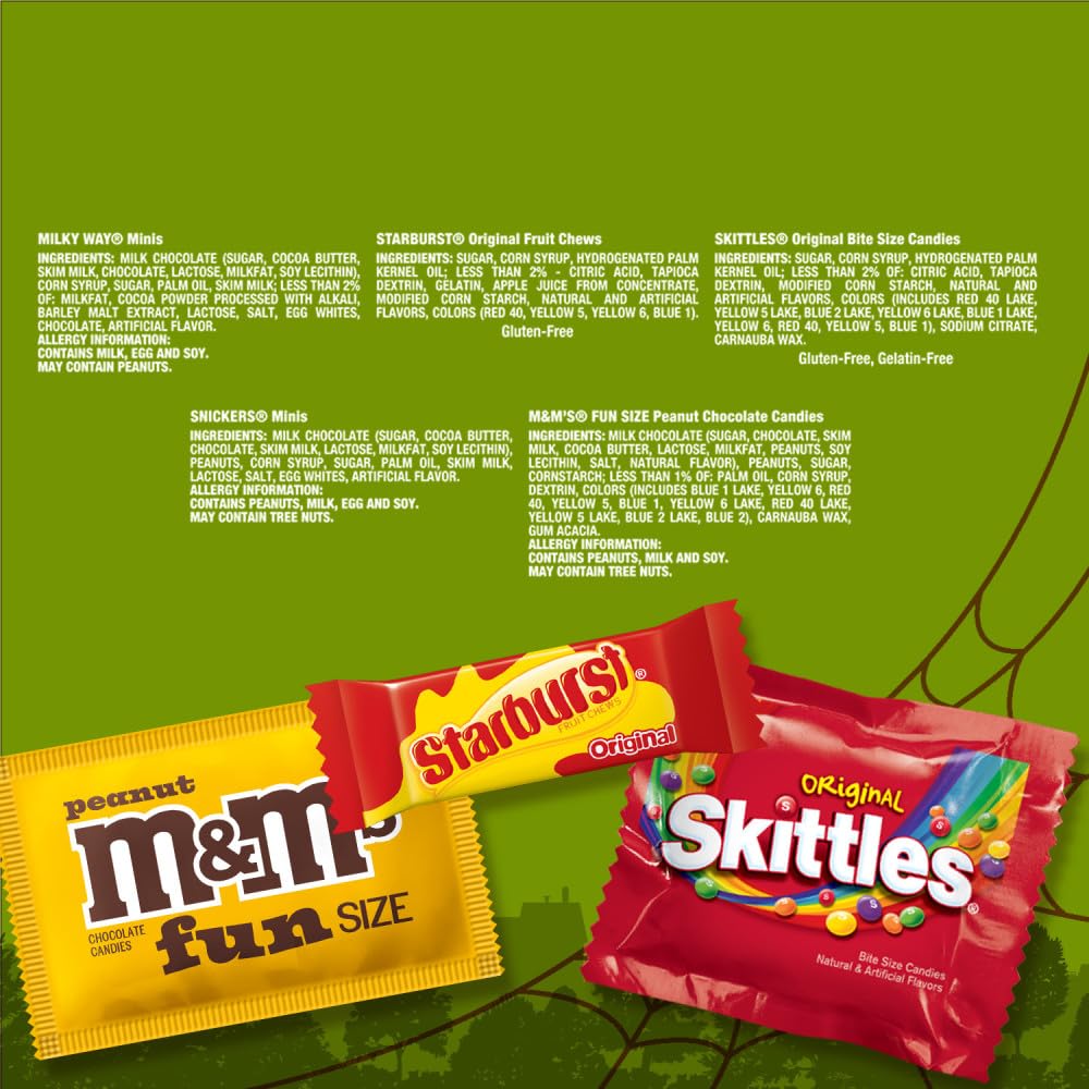 M&M's, Snickers & More Mini and Fun Size Halloween Candy, Assorted Chocolate Candy Variety Pack, 195 Ct Bulk Bag