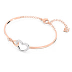 Swarovski Hyperbola Women's Bangle Bracelet with a Rose-Gold Tone Plated Bangle, Clear Crystals and Lobster Clasp