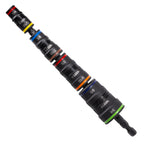Klein Tools 32934 Impact Driver, 9-in-1 SAE Impact Socket Set, 4 Flip Sockets with 1/4, 5/16, 3/8, 7/16, 1/2, 9/16, 5/8, and 3/4-Inch Nut Driver Sizes with Bit Holder, 6-1/2-Inch Shaft
