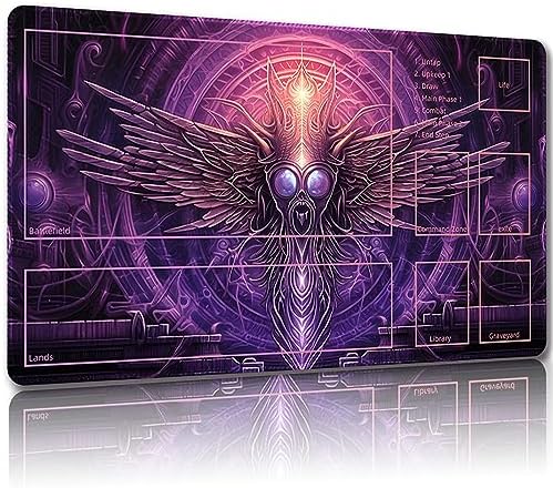 Playmat for MTG With Free Storage Bags, Game Mat 24 x 14 Inches, TCG and Board Game for Cards, Mousepad Desk (With Zones, Magic 13)