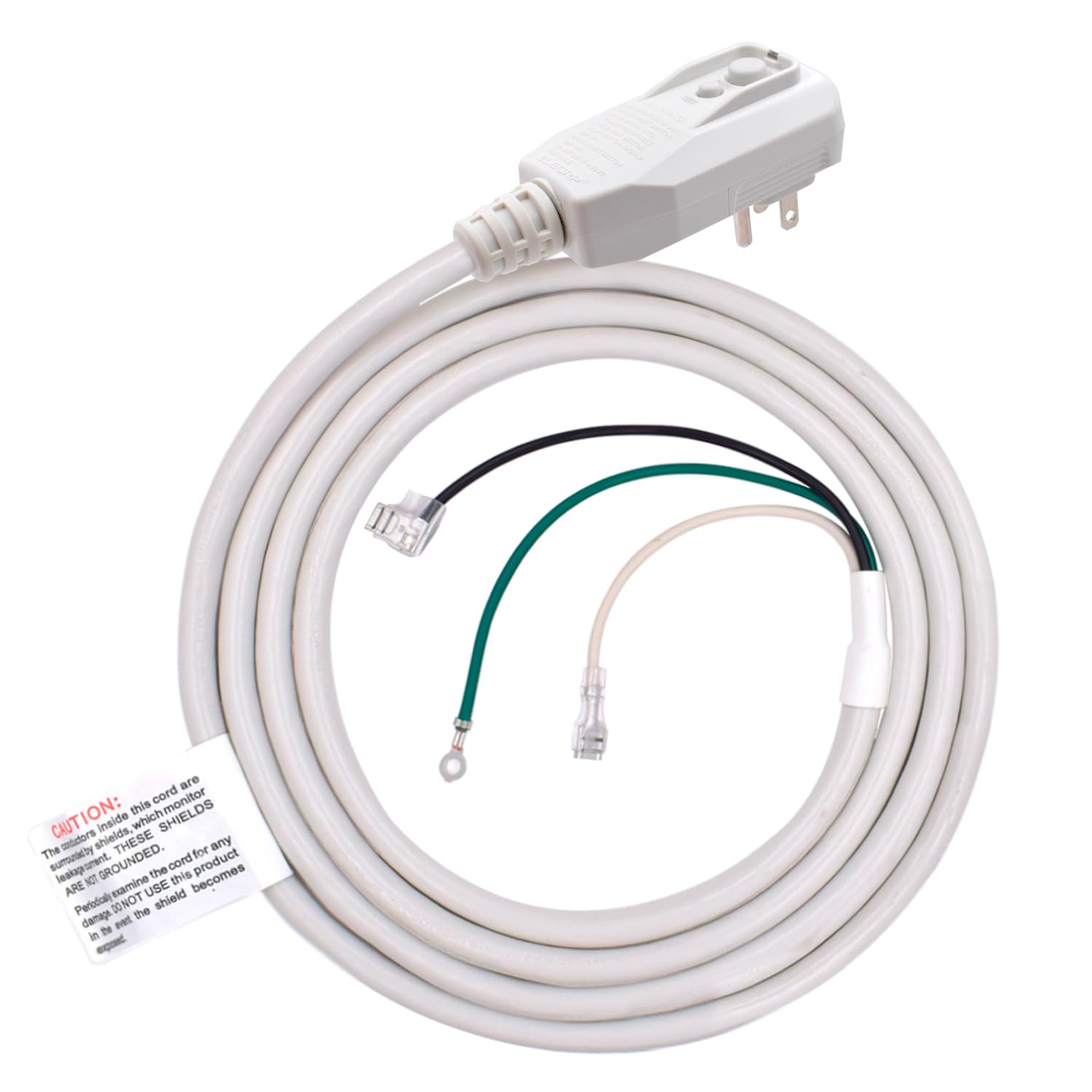 ELEGRP 0651510LY L15515 L22515 18AWG LCDI Power Cord Plug for A/C Air Conditioner, E250451 UL Certified, 7.5FT Leakage Current Detection Interrupter Replacement, 120V 10A 1200W 60Hz NEMA 5-15P, 1 Pack