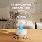 DREO 3L Humidifiers for Bedroom, 30H Runtime, 26 dB Quiet, New Edition