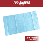 Prep Wipe Lint Free Cleaning Towels Pack of 100 Sheets 9" x 17" (BLUE)