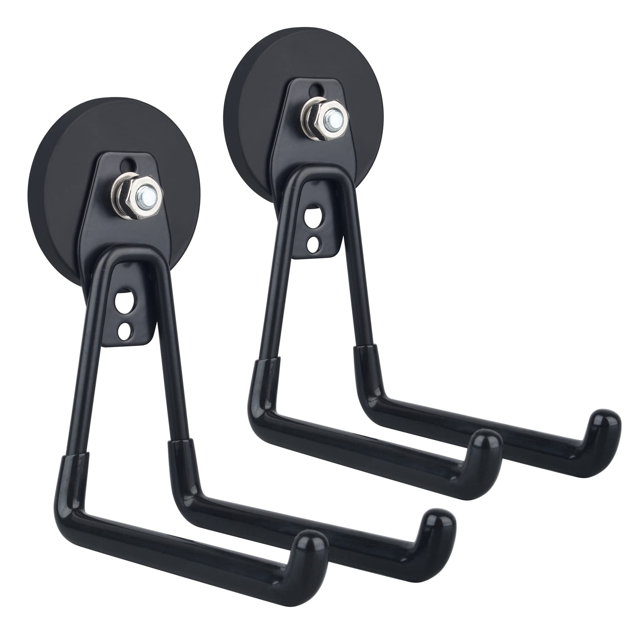 MUTUACTOR Magnetic Hooks Heavy Duty,2PCS Strong Magnetic Garage Hooks for Cruise Cabins,Anti-Scratch Magnet with Long Hooks for Power Drill,Garden Tools,Hose,Tool Chest,Steel Pegboard,Workshop