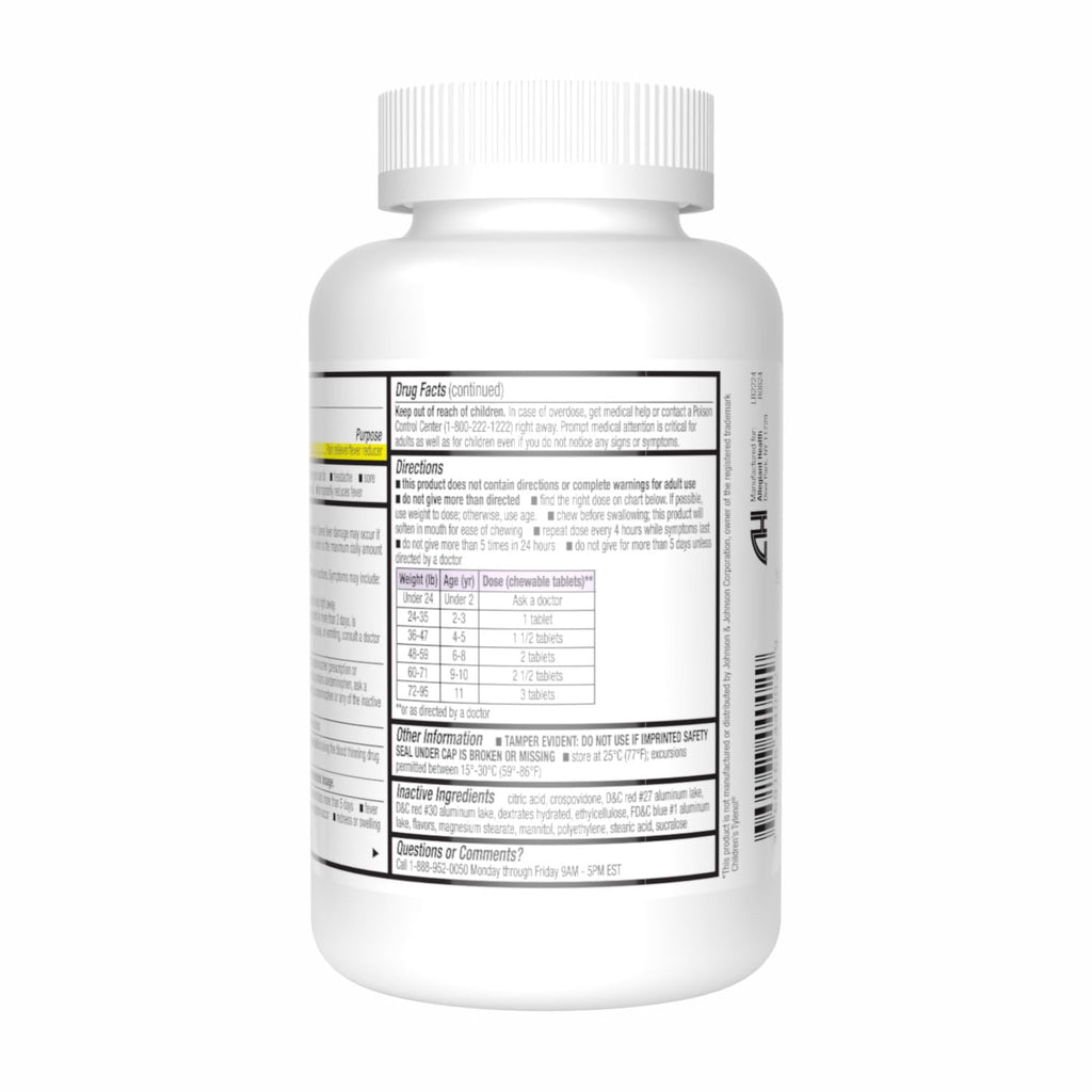 HealthA2Z® Children’s Chewable Pain Relief | Acetaminophen 160mg | Grape Flavor | Fever Reducer & Pain Reliever | Aspirin & Ibuprofen Free | 150 Counts
