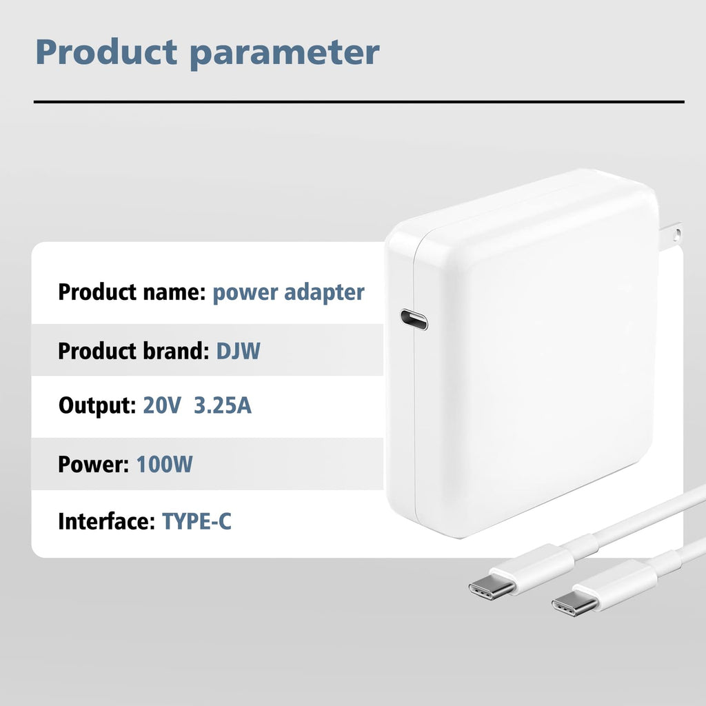 Mac Book Pro Charger - 100W USB C Charger Fast Compatible with MacBook pro/Air iPad Pro 12.9, 11 inch 2025-2018 M5 M4 M3 M2 M1 and All USB-C Laptops and Phones
