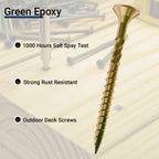 Deck Screws 3 Inch, #10 x 3'', Rust Resistant, Brown Epoxy Coated, Outdoor Screws, Torx/Star Drive, T25 Bit,5lb