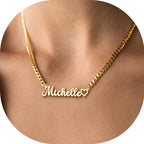 KUKULIKI Custom Name Necklace Personalized Heart Symbol, 18K Gold Plated Handmade Personalized Necklaces for Women, Customized Jewelry Birthday Gifts