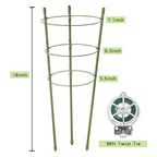 Garmeinea 6 Pack Plant Support Cages 18 Inches Small Tomato Cages and Supports with Adjustable Rings for Garden Pots, Climbing Plants, Bonus 98 Feet Twist Ties