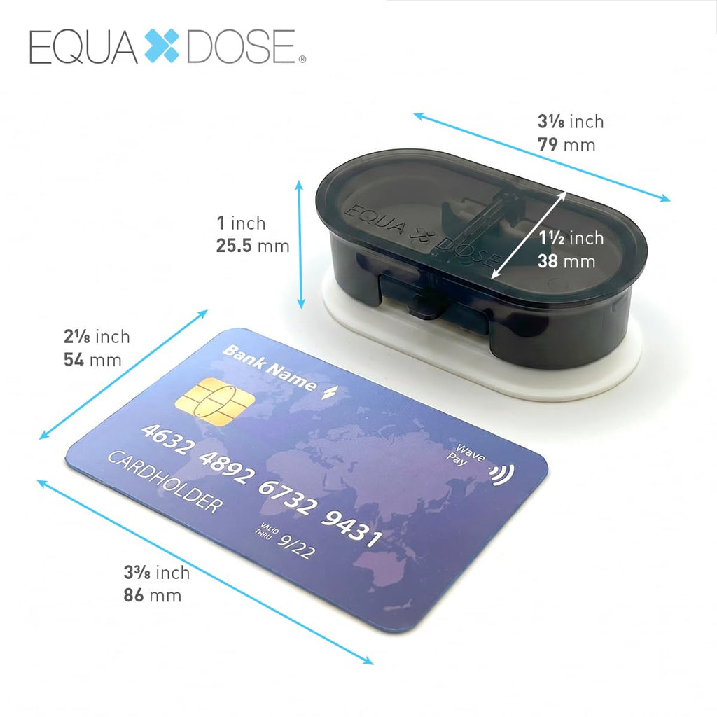EQUADOSE Precision Pill Splitter with Centering Guide, Dual Stainless-Steel Blades for Small & Large Tablets, Accurate Halves & Quarters for Medication, Vitamins and Pet Pills, Black
